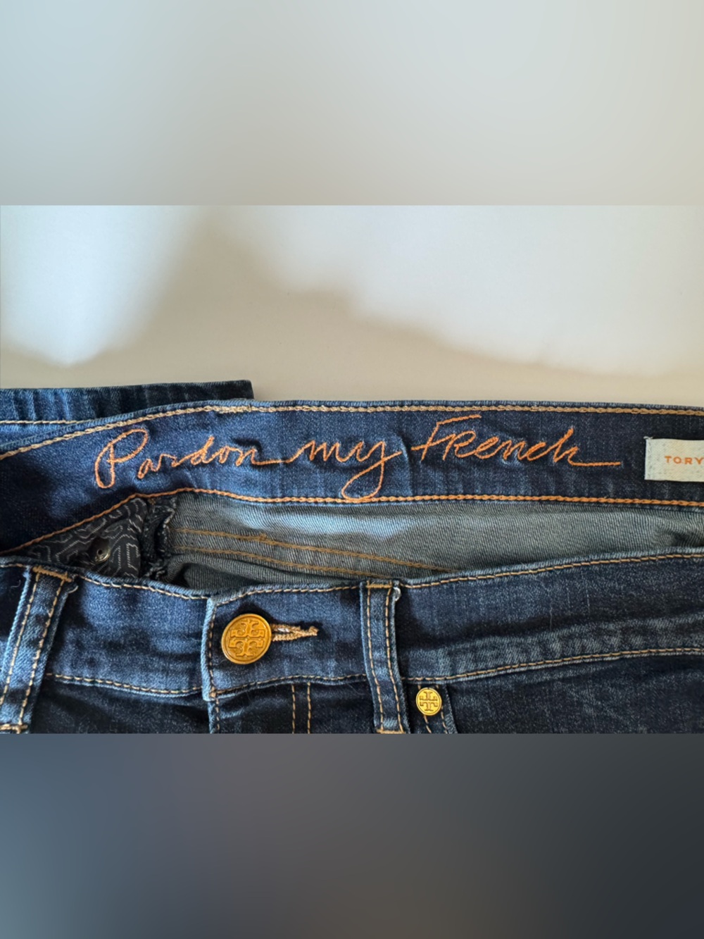 Tory Burch Pardon My French Dark Wash Denim Jeans Size 27 - Picture 5 of 11